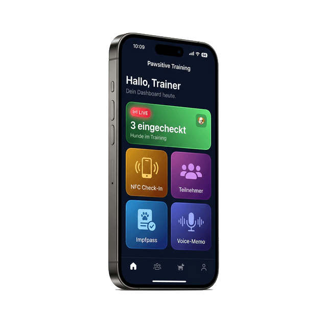 PfotenPass App zeigt NFC Check-in und Rudel-Check auf einem iPhone